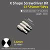 X Shape Screwdriver Bits C1 C2 C3 Special Head Screw Driver Bit 1/4” Hex Shank 25mm Repair Electric Drill Hand Tools Accessories