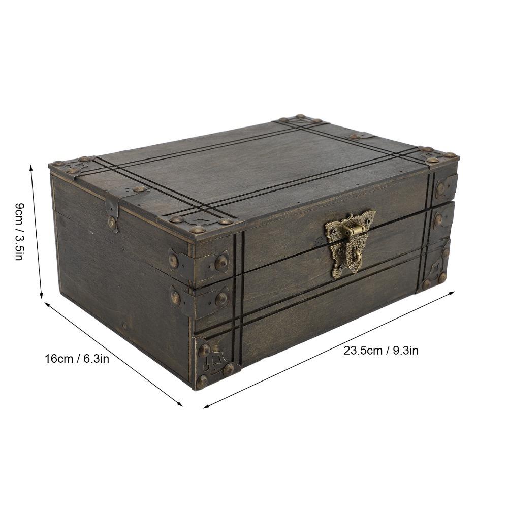 With Lock Wooden Jewelry Box With Lid Wooden Trinket Box Wooden Treasure Chest Nightstand Use