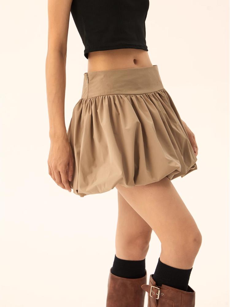 Черная женская мини-юбка с пузырьками в стиле ретро, ​​уличный стиль, короткая юбка-пачка со средней эластичной резинкой на талии для отдыха, клубная одежда