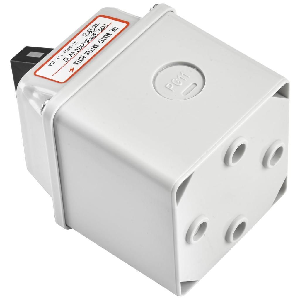 Heschen Universal Rotary Cam Selector 660V 12 CE with Master Switch Enclosure Switch, SZW26-20/ZC.VV.3D, 20A, ON-OFF-ON 3-Position, 3-Phase,