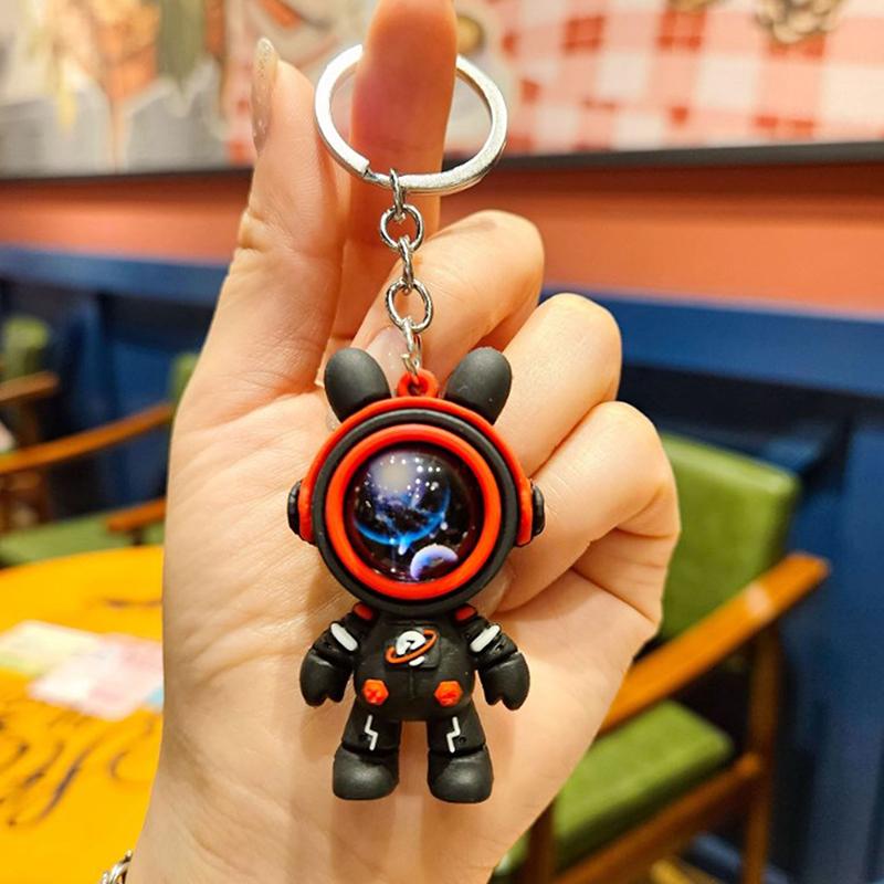 Брелок в виде мультяшного кролика, милый кукольный кролик-космонавт, брелок на сумку, кулон, парный автомобильный брелок, креативная сумка, аксессуары для брелоков