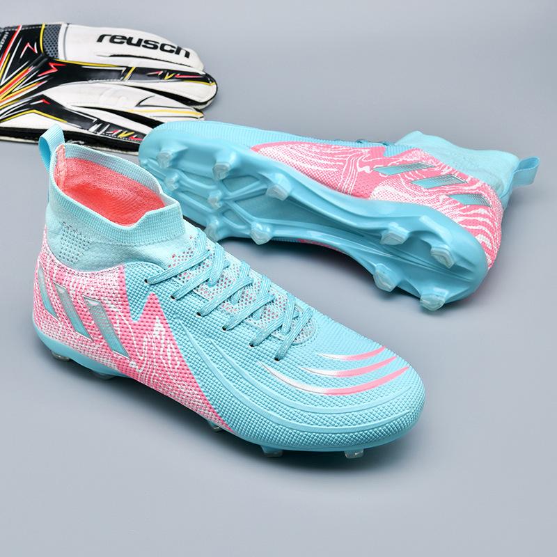 Foreign Trade 2024 New Football Shoes Men's High-top Grass Spikes TF Broken Nails Training Sports Shoes Football