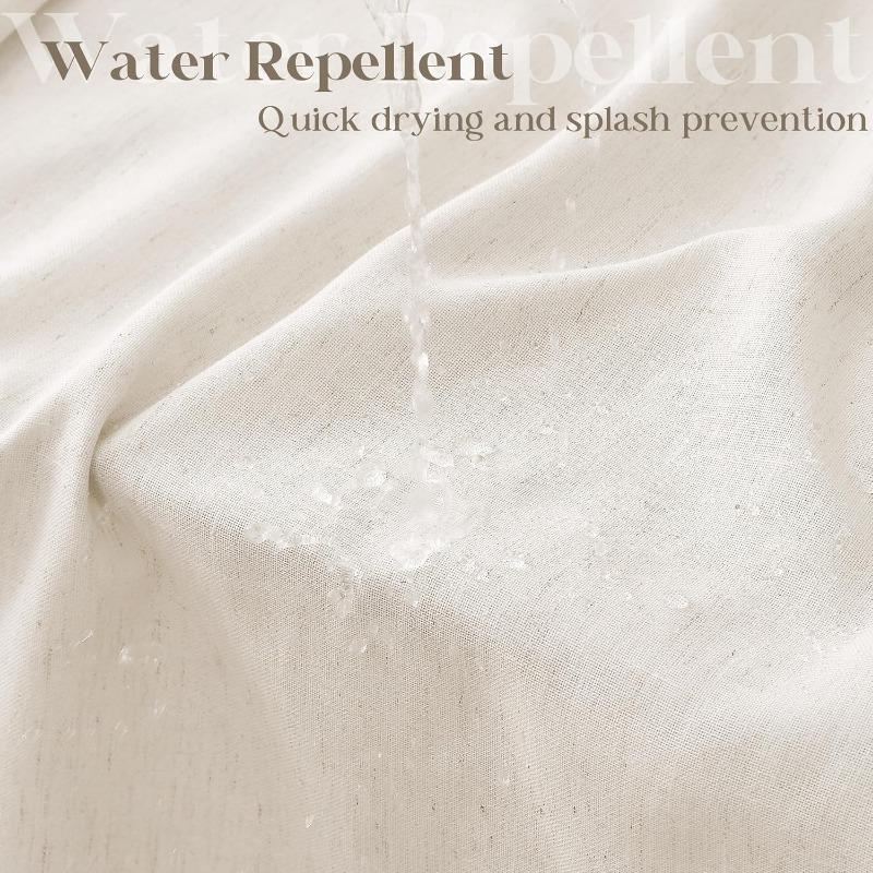 Натуральная кремовая льняная шторка для душа Кантри Бохо Фермерский дом Декор для ванной комнаты Бежевые шторки для душа для ванной Нейтральная ткань