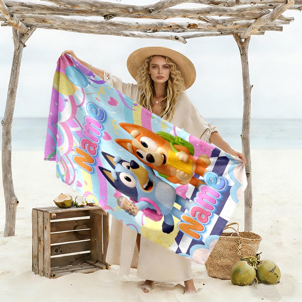 Space Pals Adventure Personalized Name Beach Towel Super Soft & Absorbent Perfect for Traveling Yoga Camping and Swimming