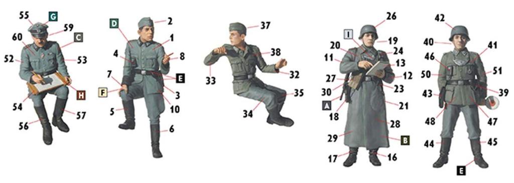 Master Box Немецкая армия Передовая связь Пластиковая модель с 2 полевыми жандармами, 3 генералами и щенком MB35211 1/35 Фигурки,