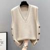 Knitted Vest Women Oversize Undershirt Sleeveless Tops Loose Sweater Vest Thickened Casual V-neck Vest
