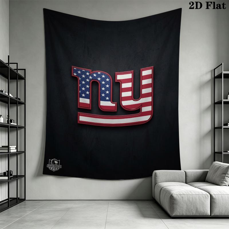 New York Giants Wall Tapestry Aesthetic Wall Hanging Printed Fabric Blanket Decorative Tapestries for Bedroom Living Room Home Decor