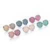 6Pairs/Set Party Natural Stone Amethyst Quartz Ear Stud Jewelry Durzy Earrings Crystal