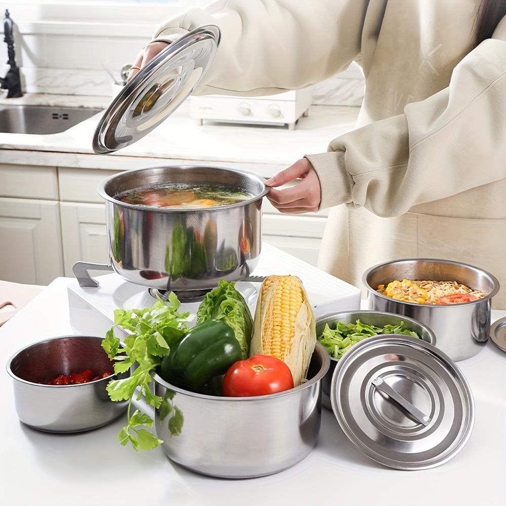 Утолщенная кастрюля из нержавеющей стали, емкость для хранения, масляный бак, можно использовать как кастрюлю для супа, подходит для домашней кухни на открытом воздухе