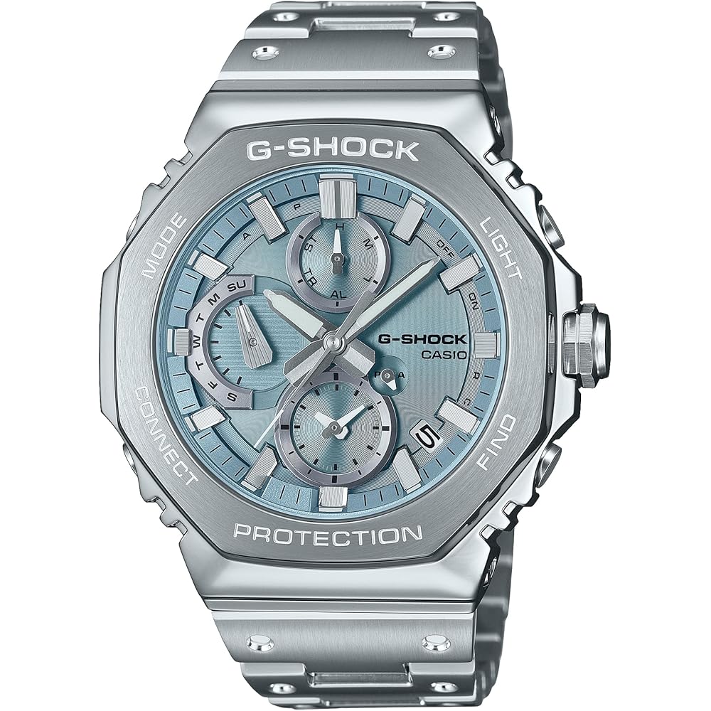 Casio G-Shock Полностью металлический Хронограф Bluetooth Tough Solar Мужские часы Серебристые