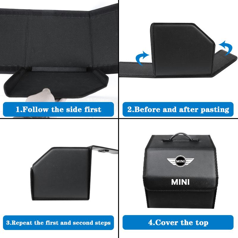 Car Emblem Storage Box Foldable Auto Trunk Organizer Bag For MINI WORKS One Cooper JCW R60 R59 R58 R57 R56 R55 R53 R52 F55 F56.