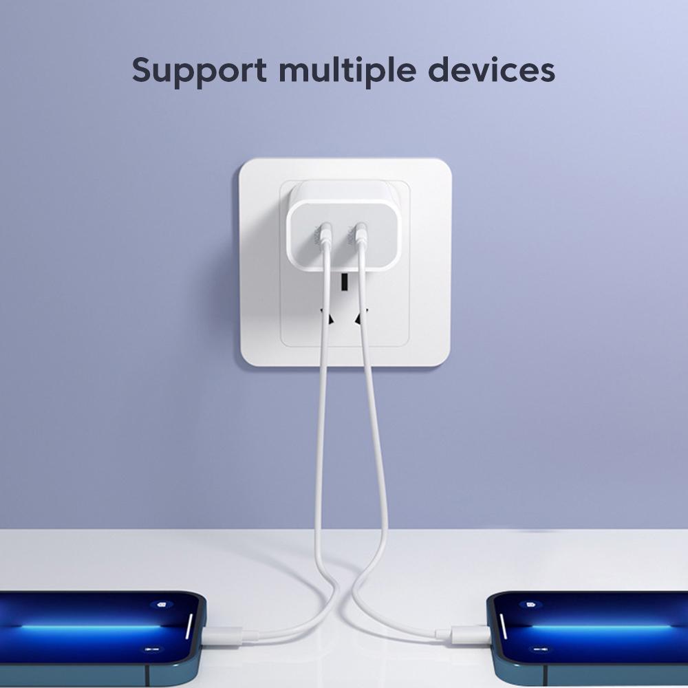 40W USB C Charger Quick Charge QC 3.0 Dual PD Charger Type C Fast Charger Adapter For iPhone Xiaomi Samsung Huawei Phone