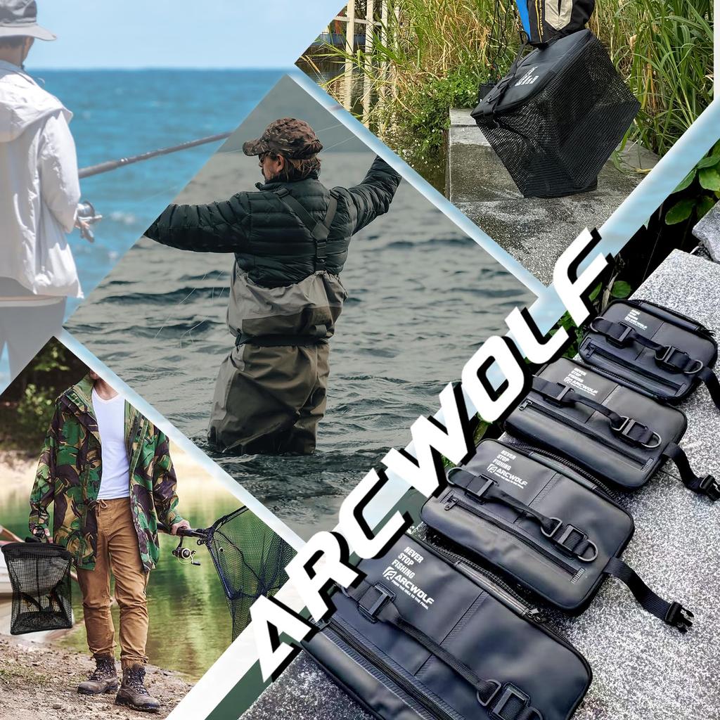 ARCWOLF Folding Floating Fishing EVA 50cm with 8m Fishing Fishing for Rock Fishing Net, Beads, Rope, Multi-functional Tackle, Case,