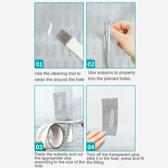 Лента для ремонта экрана из стекловолокна. Легкий ремонт. Устойчивая к разрыву и устранению повреждений. Бесплатная резка. Прочная клейкая сетка своими руками.