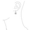 Winter Holiday Party Christmas Drop Dangle Clear Star Snowflake Earrings for Women and Sterling Silver Lever "Frozen Teens. .925 Back"