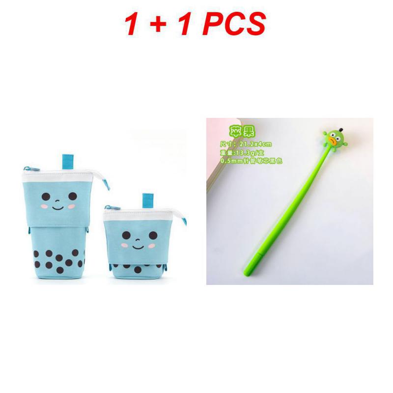 Милый пенал вертикальный держатель для карандашей выдвижной пенал для макияжа с кавайным улыбающимся лицом пенал бесплатная забавная ручка с подписью