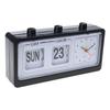Elegant Vintage Manual Analog Flipped Calendar Alarm Clock for Office or Study