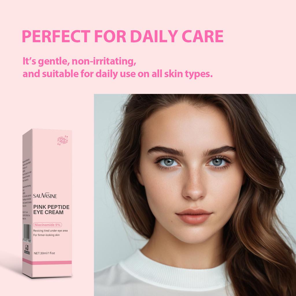 SAUVASINE Pink Peptide Eye Cream Moisturizing Hydrating Nourishing Anti-Wrinkle Firming Dark Circle Brightening