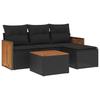 VidaXL Salon de Jardin avec Coussins 5 pcs, Canapés de Patio, Ensemble de Meubles, Mobilier de Terrasse Extérieur, Noir 3259990