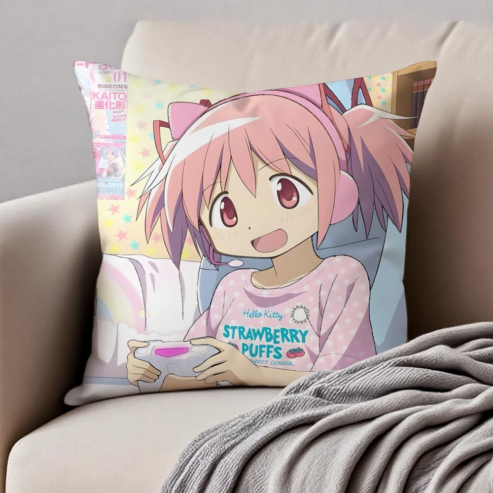 Милая японская аниме Puella Magi Madoka Magica Наволочка Подушка Антипылевой Невидимая молния Короткий плюш Подушка для дивана