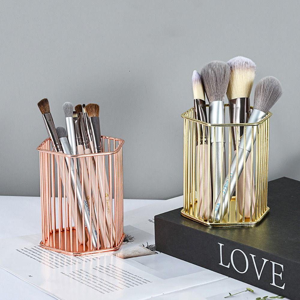 Multicolor Pen Container Multi-functional Cosmetic Brush Storage Bucket Office