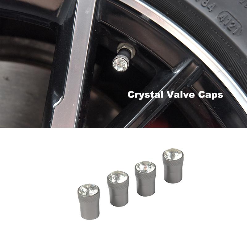xlnpu7 Car Wheel Tire Valve Stems Caps Crystal Tyre Rim Stem Covers Airdust Waterproof for BMW VW Toyota Auto Moto Car Accessories Tool