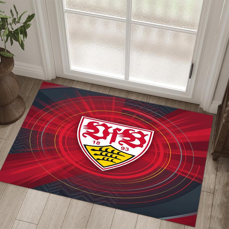 VfB Stuttgart Design Crystal Velvet Carpet Cozy Non?Slip Printed Rug For Bedroom Living Room Entrance