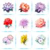 50 Flowers Mix and Match Stickers New Products Cartoon Plants and Flowers Elements Hand Account Stickers Wealthy Flowers