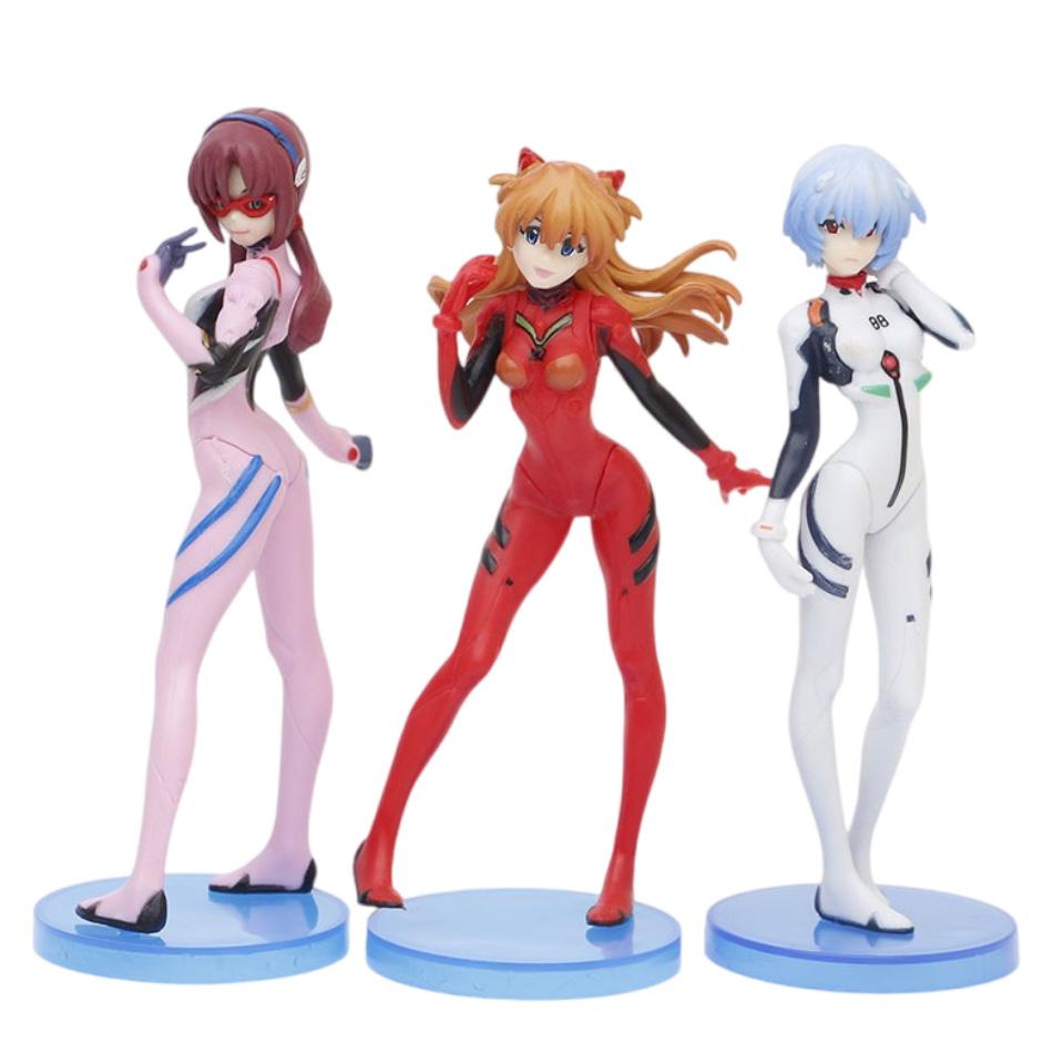 Аниме NEON GENESIS EVANGELION 13см Аянами Рей Аска Лэнгли Макинами Фигурка ПВХ Модель Кукла Настольное Украшение Коллекционные Игрушки