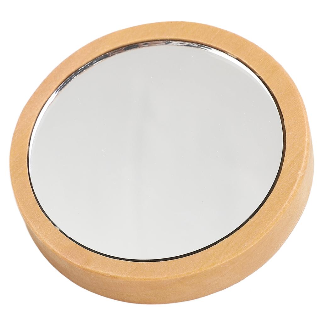 Портативное деревянное зеркало с деревянной ручкой, круглое для косметического макияжа, с четким отражением и гладкими краями