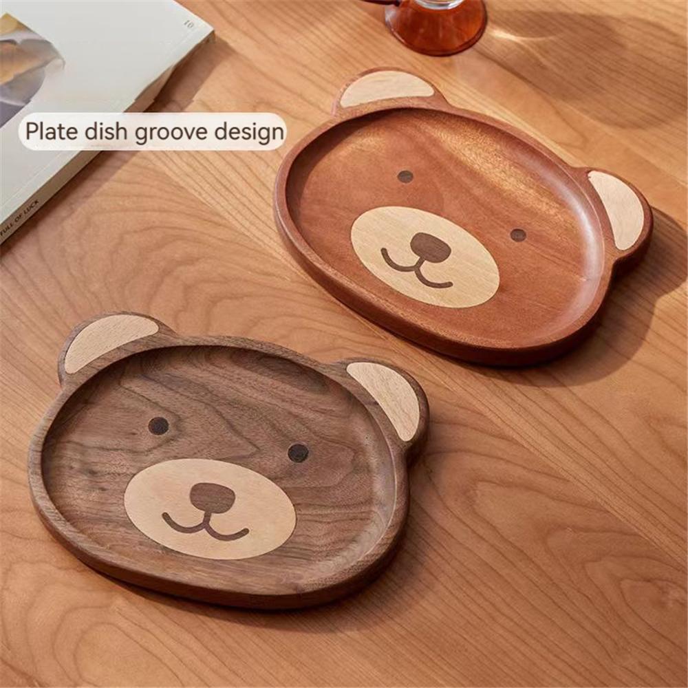 Подносы для сервировки тарелок в виде деревянного медведя, эбеновое дерево/черный орех, поднос для хранения украшений, десертов, сухофруктов, закусок, демонстрационные блюда, подносы