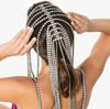 Exaggerated Rhinestone Long Tassel Headband Chains Headpiece for Women Luxury Crystal Bib Hairpiece Hair Jewelry #0693