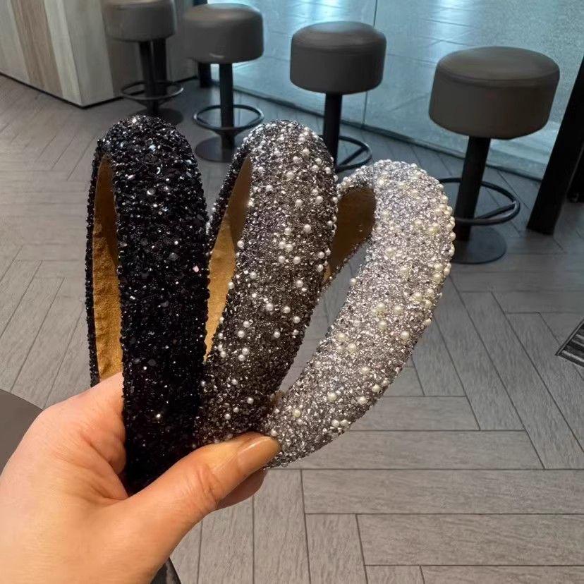 Корейский стиль Дондэмун Полностью бриллиантовый жемчужный ободок на голову с черепом и заколка для волос для женщин