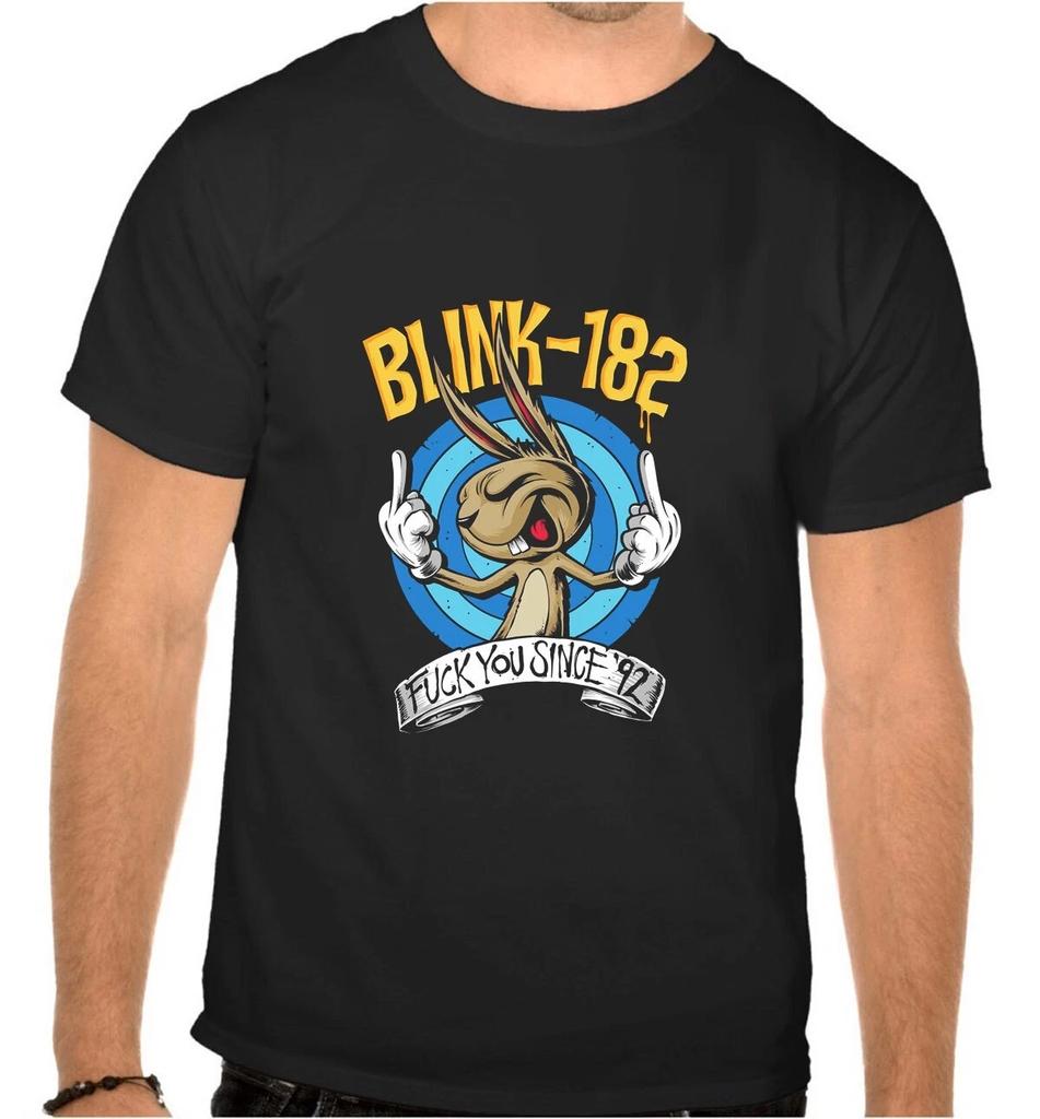 BLINK 182 PUNK RULES ROCK MUSIC Черная Футболка -1170-