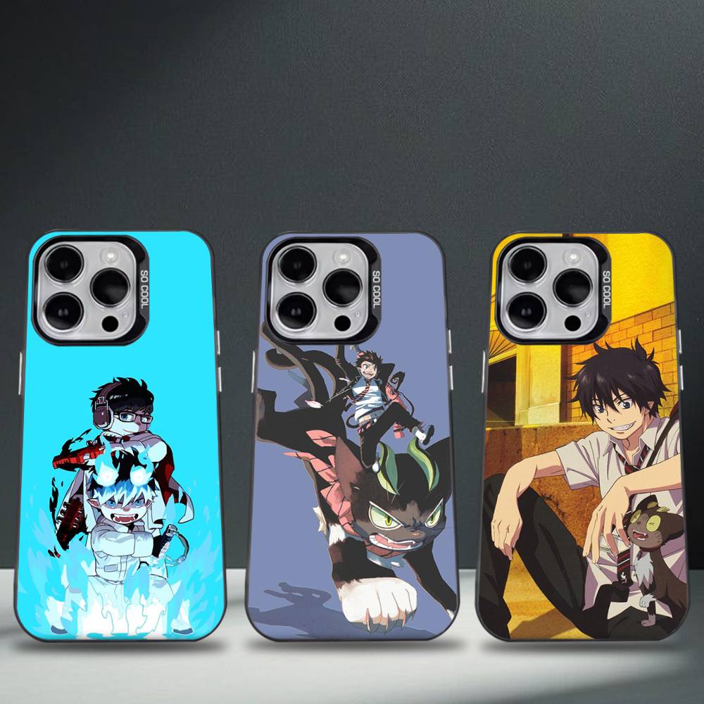 Аниме Синий Экзорцист Чехол для Телефона Для iPhone 16,15,14,13,12,11,8,7,Pro,Max,Plus,Mini,XS,SE Противоударный Черный Матовый Жесткий