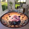 CartoonEaster Round Area Rug,Carpet Rug for Living Room Bedroom Sofa Playroom Decor,Non slip Floor Mat