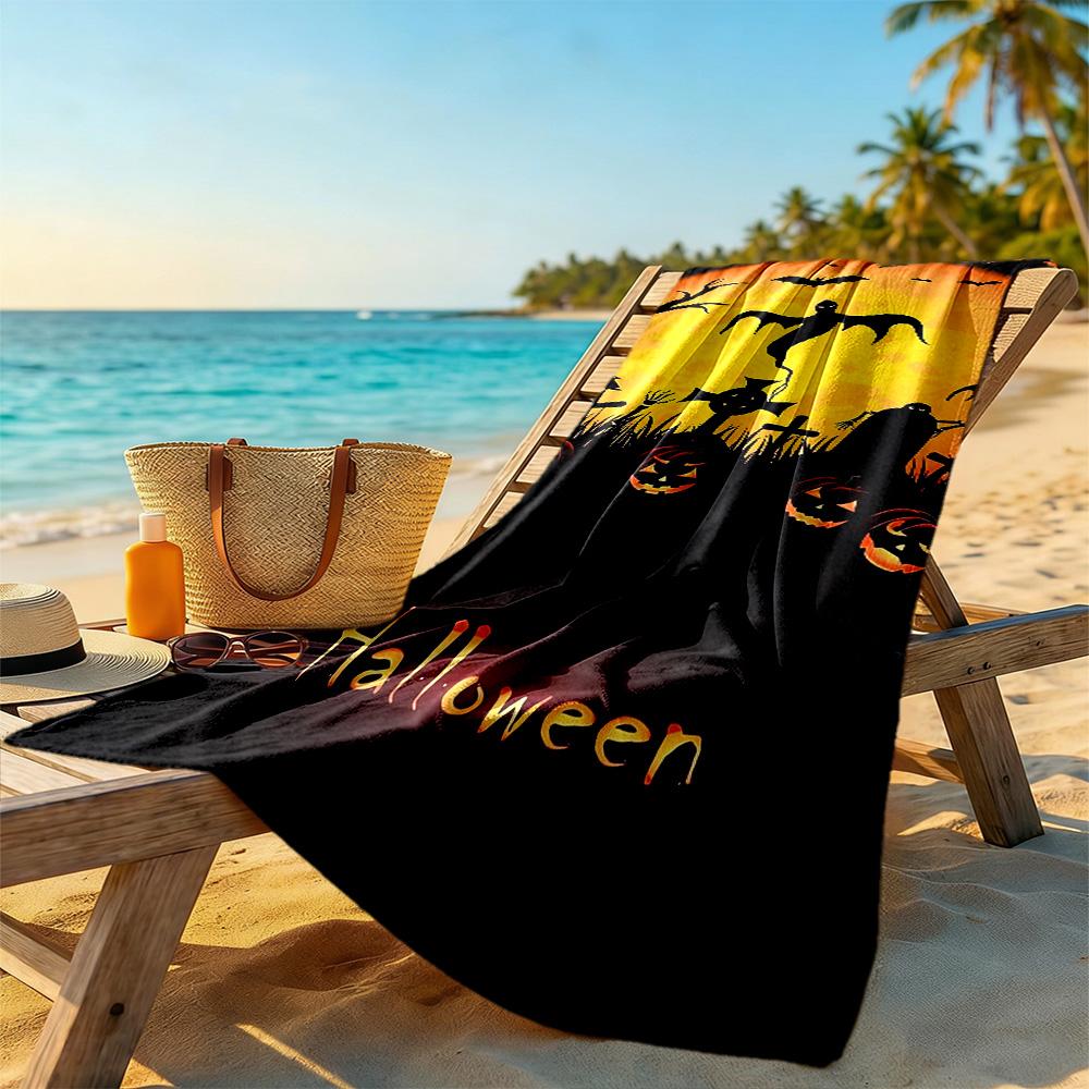 Halloween Beach Towel Quick-Dry Soft Microfiber Comfortable Lightweight