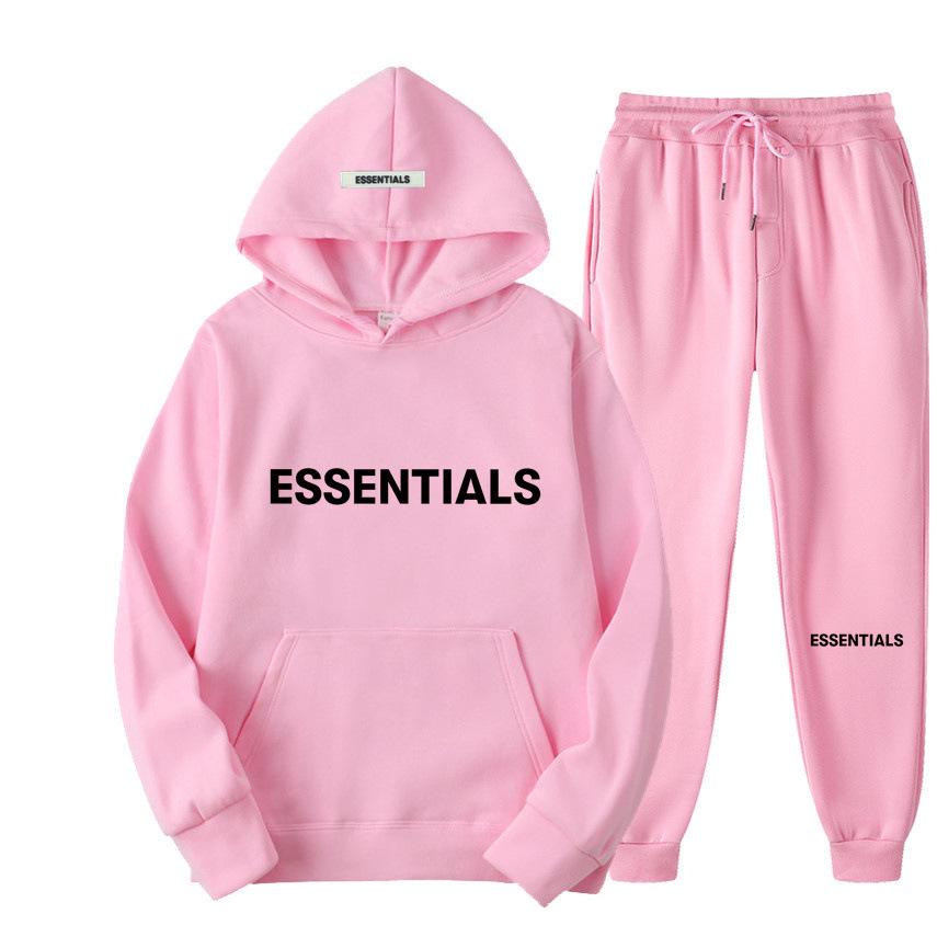Набор унисекс-худи 2024 Fear of God Essentials - Двойная строчка, Стиль High Street для Осени/Зимы