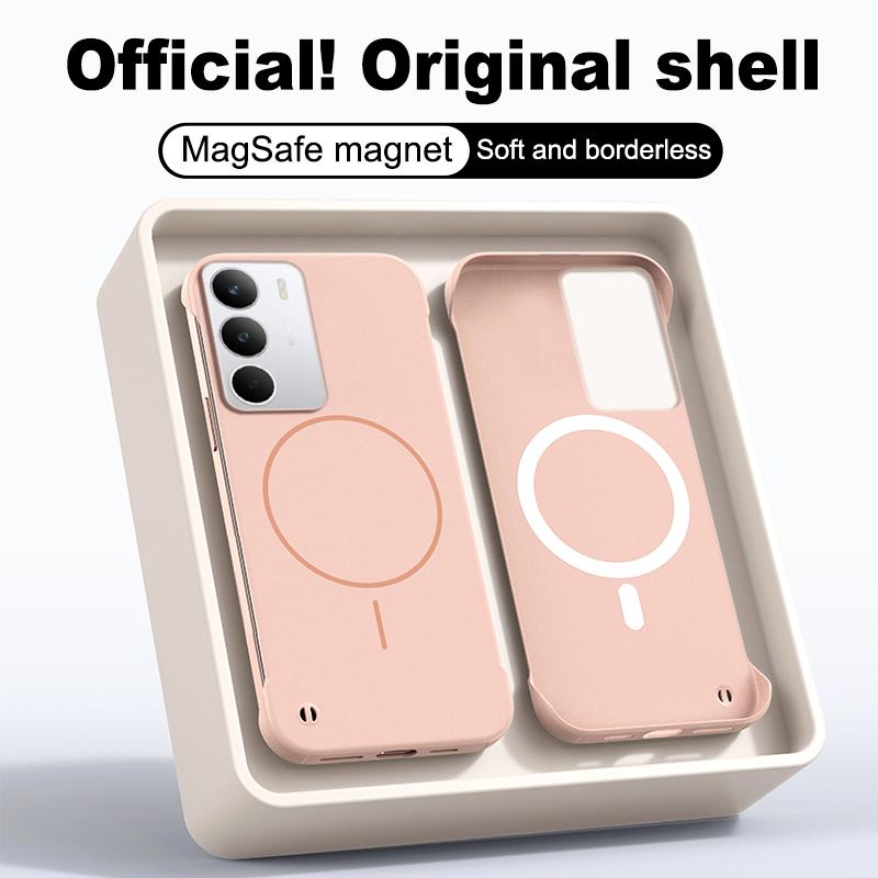 Для чехла для телефона Magsafe без рамки для OPPO Realme C71 Ультратонкий Бескаркасный Жесткий ПК Магнитная Матовая Крышка для Realme C71 Бампер