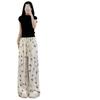 Petite High Waist Bow Wide-Leg Ice Silk Pants - Women's Summer Style