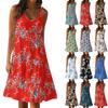 Женские повседневные летние платья без рукавов, весеннее лоскутное бохо-цветочное коктейльное вечернее платье