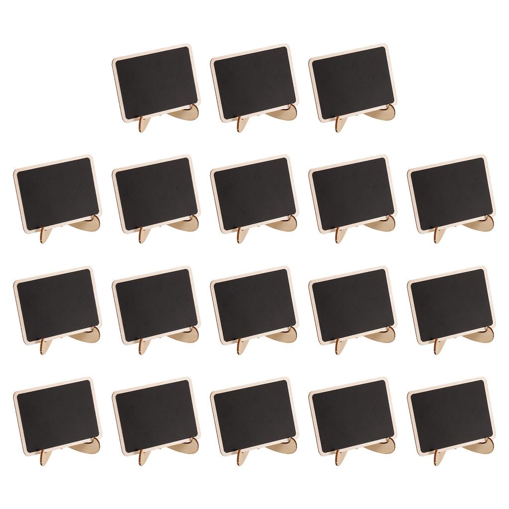 18 Pack Mini Chalkboard Signs Black Small Blackboard Labels With Stand Wooden Square For Food Buffets Wedding Party