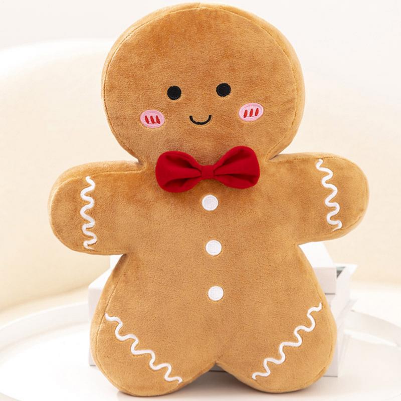 New Year Christmas Cute Gingerbread Man Stuffed Toy Stuffed Doll Comfort Doll Cookie Man Throw Pillow Home Decoration Gift