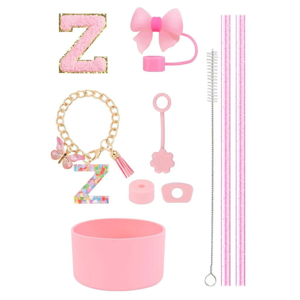 Набор из 10 аксессуаров для стакана Stanley 30 унций 40 унций: крышка для соломинки, крышка, чехол, стоппер от проливания, брелок с буквой, наклейка