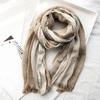 Женский шарф в стиле пэчворк с цветной отделкой из кисточек, шаль с морщинами, мягкий, удобный, терморегулирующий шарф, аксессуар для одежды
