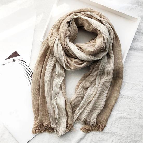 Женский шарф в стиле пэчворк с цветной отделкой из кисточек, шаль с морщинами, мягкий, удобный, терморегулирующий шарф, аксессуар для одежды