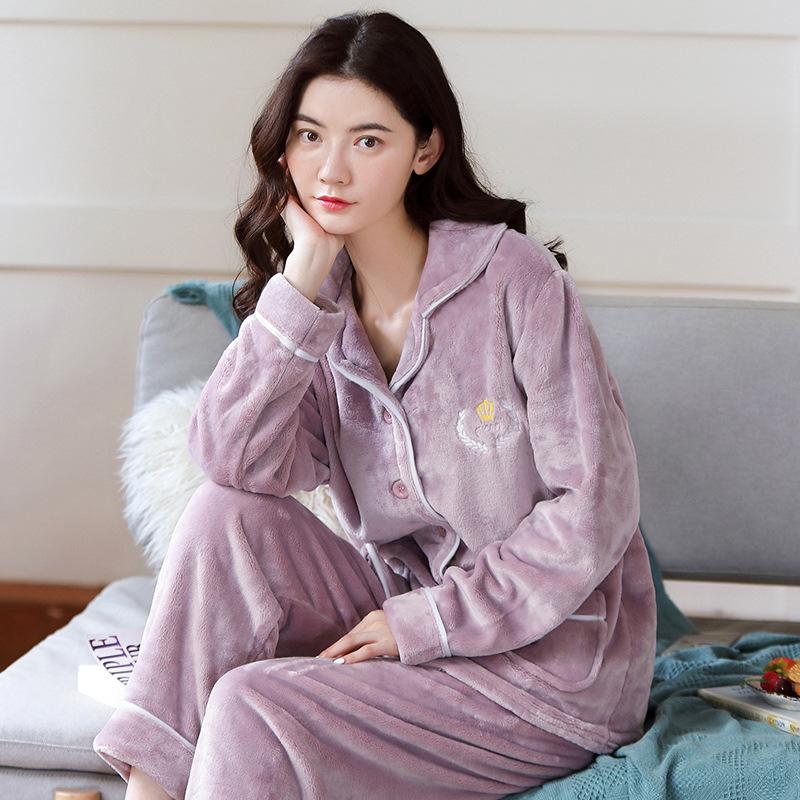 Women's Pajamas Set Warm Cartoon Leisure Women's Pajamas Set I Am Homewear Set