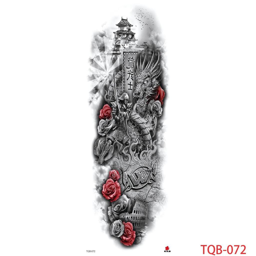 1 PC 480*170MM Large Temporary Tattoos Sleeve for Men Women Full Arm Selleve Tattoos Temporary Realistic Fake Wolf Tiger Lion Tattoo