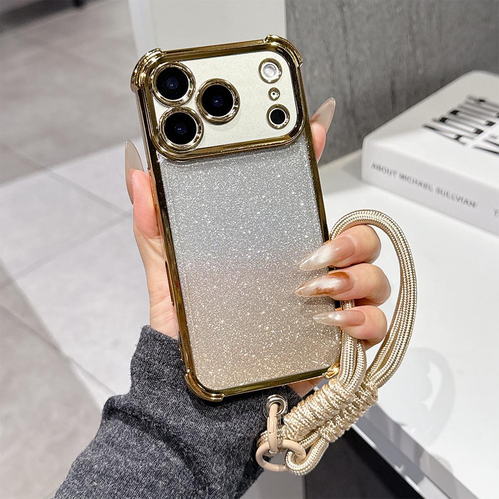 Luxury Plating Phone Case For Xiaomi 15T 15 14 13 Poco M7 F7 F4 F5 X7 X6 X5 Pro Ultra 4G 5G Anti Fall Airbag With lanyard