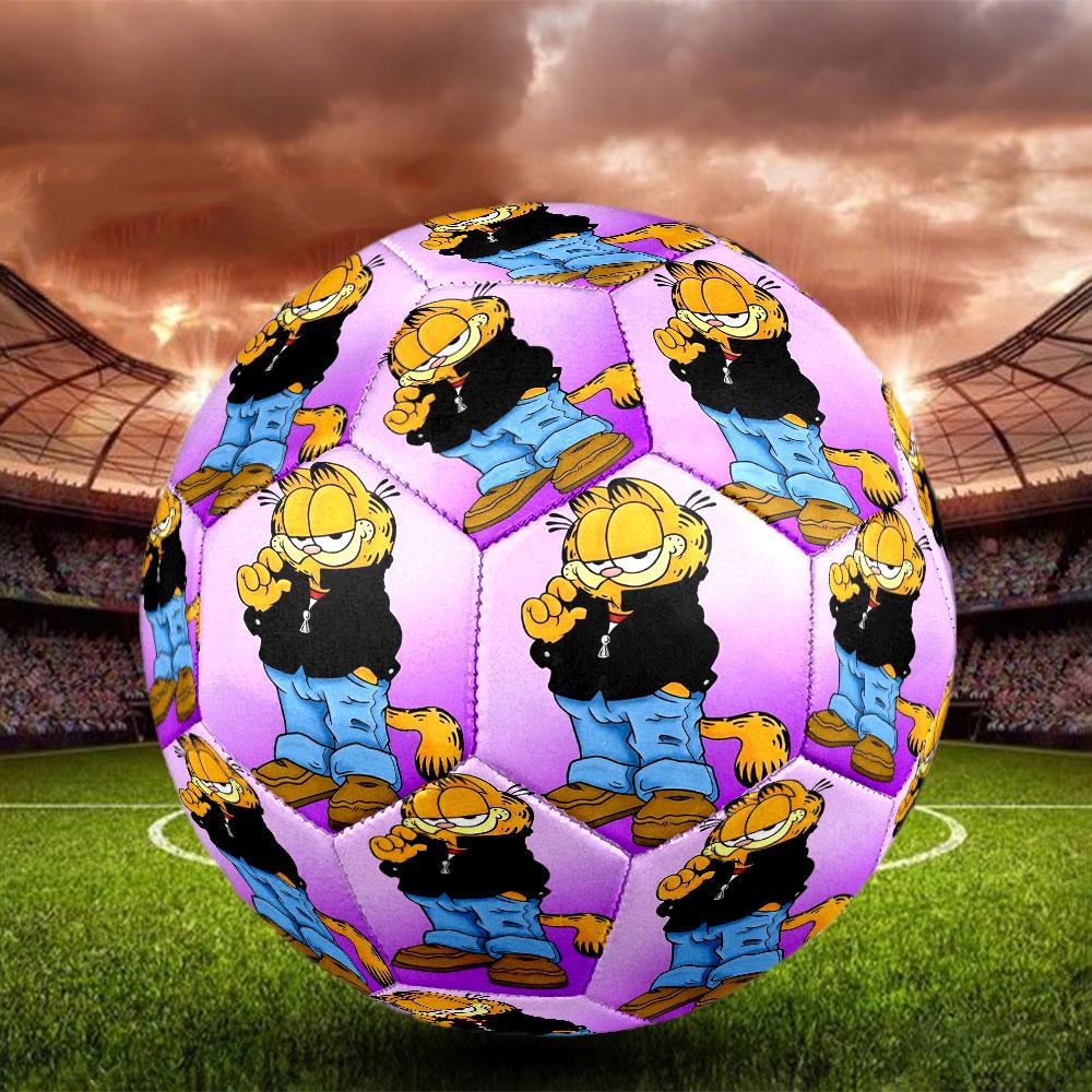 Garfield Print Size 5 Soccer Ball, Standard Match Football for Sports Game and Team Practice, Ideal Gift for Soccer Fans